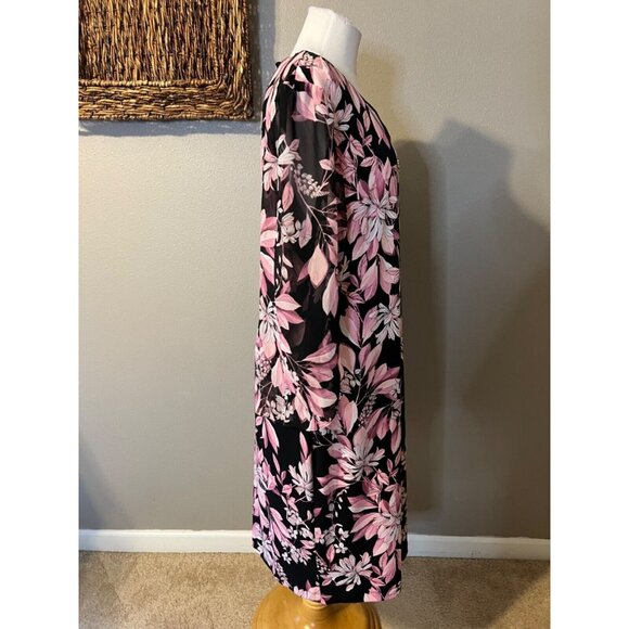Connected Apparel Dress XXL 14 16 Black Pink Career Church Sheath Washable NEW - Picture 8 of 14
